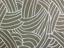 Load image into Gallery viewer, Designer Water &amp; Stain Resistant Indoor Outdoor Taupe Off White Abstract Upholstery Drapery Fabric