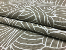 Load image into Gallery viewer, Designer Water &amp; Stain Resistant Indoor Outdoor Taupe Off White Abstract Upholstery Drapery Fabric