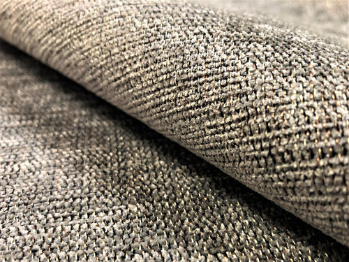 Designer Grey Taupe Metallic MCM Chenille Upholstery Fabric