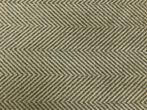 Designer MCM Mid Century Modern Taupe Grey Herringbone Chenille Upholstery Fabric