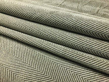Load image into Gallery viewer, Designer MCM Mid Century Modern Taupe Grey Herringbone Chenille Upholstery Fabric