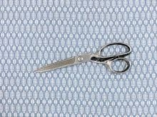 Load image into Gallery viewer, Aqua Slate Blue Grey White Water &amp; Stain Resistant Woven Geometric Upholstery Drapery Fabric