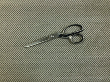 Load image into Gallery viewer, Designer MCM Mid Century Modern Taupe Grey Herringbone Chenille Upholstery Fabric