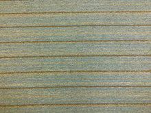 Load image into Gallery viewer, Designer Blue Taupe Brown Stripe Rustic Upholstery Fabric