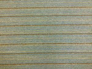 Designer Blue Taupe Brown Stripe Rustic Upholstery Fabric
