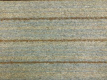 Load image into Gallery viewer, Designer Blue Taupe Brown Stripe Rustic Upholstery Fabric