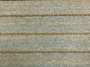 Designer Blue Taupe Brown Stripe Rustic Upholstery Fabric