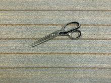 Load image into Gallery viewer, Designer Blue Taupe Brown Stripe Rustic Upholstery Fabric