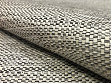Load image into Gallery viewer, Designer Linen Charcoal Grey Black Cream MCM Tweed Upholstery Drapery Fabric