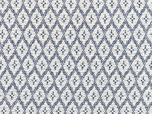 Load image into Gallery viewer, 1.3 Yds of Schumacher Olmsted Indoor Outdoor Blue White Geometric Diamond Upholstery Fabric