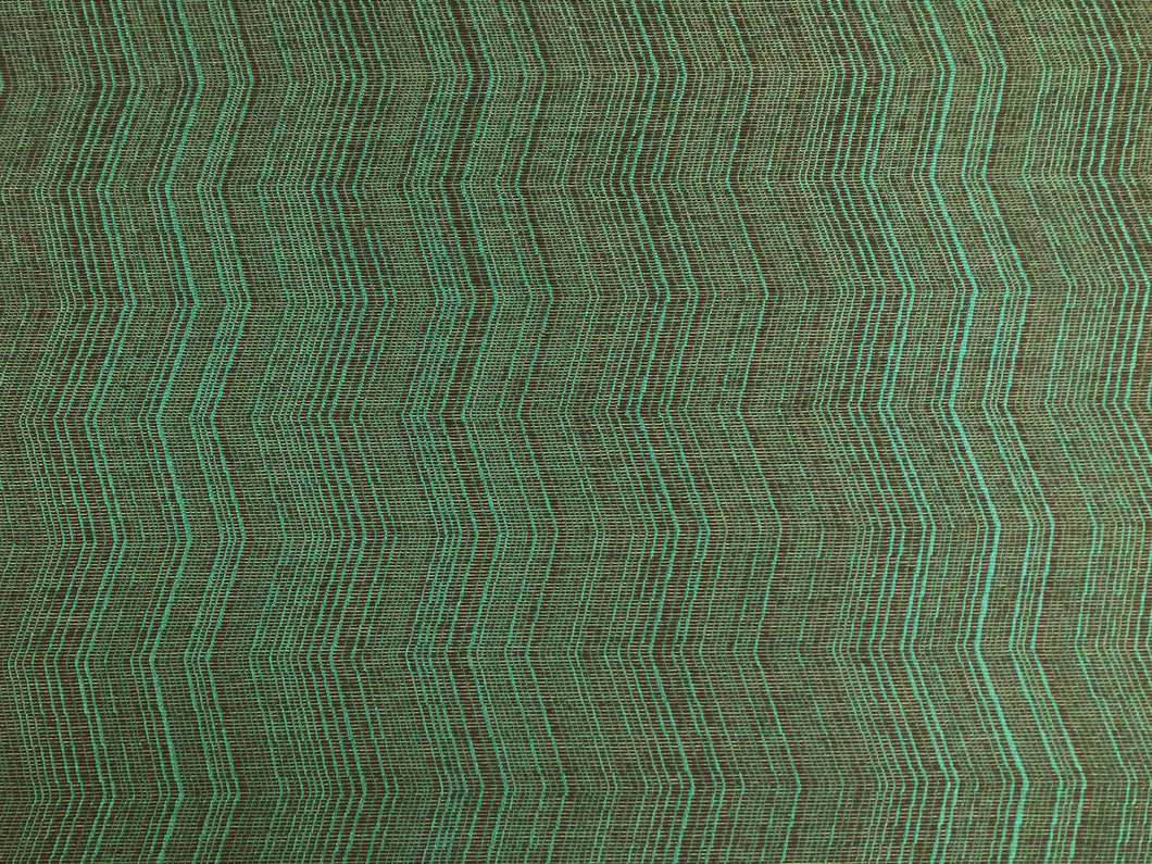 Designer Water & Stain Resistant Teal Blue Grey Abstract Geometric Upholstery Fabric
