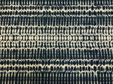 Load image into Gallery viewer, 1 3/4 Yd Designer Navy Blue White Tie Dye Ethnic Ikat Upholstery Drapery Fabric