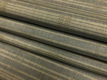 Load image into Gallery viewer, Designer Water &amp; Stain Resistant Grey Beige Stripe Woven Upholstery Fabric