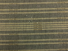 Load image into Gallery viewer, Designer Water &amp; Stain Resistant Grey Beige Stripe Woven Upholstery Fabric