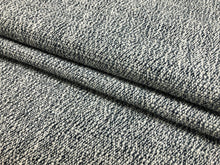 Load image into Gallery viewer, 1 1/2 Yd Designer Wool Linen Navy Blue White MCM Mid Century Modern Tweed Upholstery Fabric