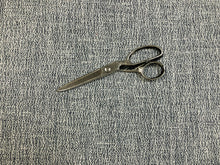 Load image into Gallery viewer, 1 1/2 Yd Designer Wool Linen Navy Blue White MCM Mid Century Modern Tweed Upholstery Fabric