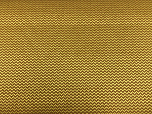 1 1/2 Yd Designer Water & Stain Resistant Copper Gold Small Scale Chevron Upholstery Fabric
