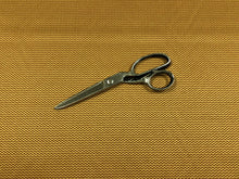 Load image into Gallery viewer, 1 1/2 Yd Designer Water &amp; Stain Resistant Copper Gold Small Scale Chevron Upholstery Fabric
