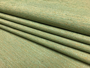 Designer Seafoam Green Beige Woven Textured Upholstery Drapery Fabric