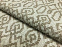 Load image into Gallery viewer, Brentano Ivory Beige Geometric Trellis Upholstery Fabric