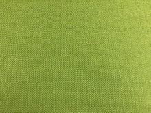 Load image into Gallery viewer, Designer Linen Viscose Lime Green Cream Herringbone MCM Mid Century Modern Upholstery Fabric