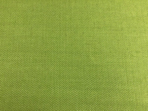 Designer Linen Viscose Lime Green Cream Herringbone MCM Mid Century Modern Upholstery Fabric