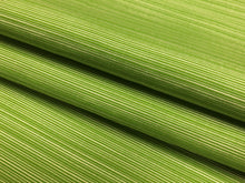 Load image into Gallery viewer, 1 3/4 Yd Designer Indoor Outdoor Lime Green White Stripe Upholstery Drapery Fabric