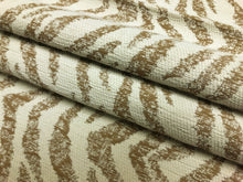 Load image into Gallery viewer, Designer Water &amp; Stain Resistant Cream Beige Tiger Chenille Upholstery Fabric