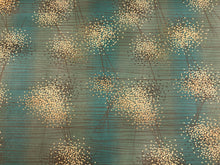Load image into Gallery viewer, Designer Teal Mustard Beige Floral Faux Leather Upholstery Vinyl