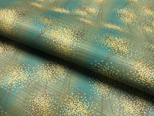 Load image into Gallery viewer, Designer Teal Mustard Beige Floral Faux Leather Upholstery Vinyl