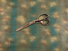Load image into Gallery viewer, Designer Teal Mustard Beige Floral Faux Leather Upholstery Vinyl