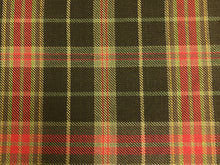 Load image into Gallery viewer, 1 1/2 Yd Designer Brown Red Green Tartan Plaid Upholstery Drapery Fabric