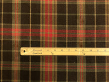 Load image into Gallery viewer, 1 1/2 Yd Designer Brown Red Green Tartan Plaid Upholstery Drapery Fabric