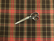 Load image into Gallery viewer, 1 1/2 Yd Designer Brown Red Green Tartan Plaid Upholstery Drapery Fabric