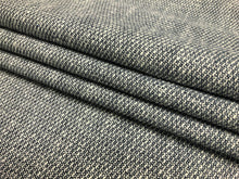 Load image into Gallery viewer, Designer Navy Blue White Woven MCM Mid Century Modern Tweed Upholstery Fabric