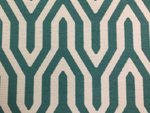 Load image into Gallery viewer, Brentano Dynamo Hydro Aqua Blue Off White Geometric Upholstery Fabric