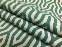 Load image into Gallery viewer, Brentano Dynamo Hydro Aqua Blue Off White Geometric Upholstery Fabric