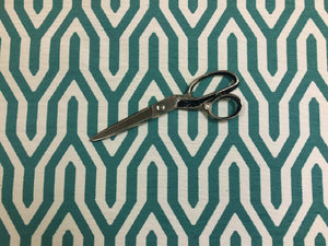 Brentano Dynamo Hydro Aqua Blue Off White Geometric Upholstery Fabric