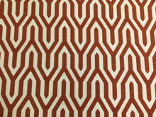 Load image into Gallery viewer, Brentano Dynamo Atomic Water &amp; Stain Resistant Orange Cream Geometric Upholstery Drapery Fabric