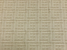 Load image into Gallery viewer, Designer Cotton Linen Ecru Beige Geometric Matelasse Upholstery Fabric