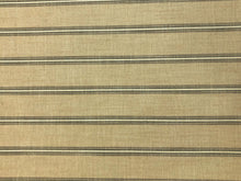 Load image into Gallery viewer, 1 3/4 Yd Designer Nautical Beige Grey Linen Stripe Upholstery Fabric