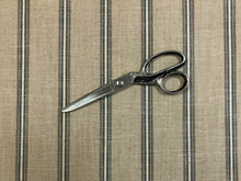 Load image into Gallery viewer, 1 3/4 Yd Designer Nautical Beige Grey Linen Stripe Upholstery Fabric
