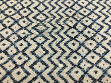 Load image into Gallery viewer, Sanderson Cheslyn Indigo Water &amp; Stain Resistant Navy Blue Ivory Ethnic Geometric Upholstery Fabric