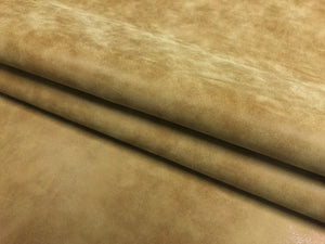 Designer Distressed Caramel Brown Faux Leather Upholstery Vinyl