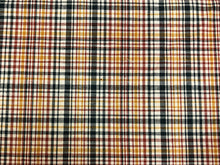 Load image into Gallery viewer, Water &amp; Stain Resistant Forest Green Orange Red Ivory Plaid Upholstery Drapery Fabric