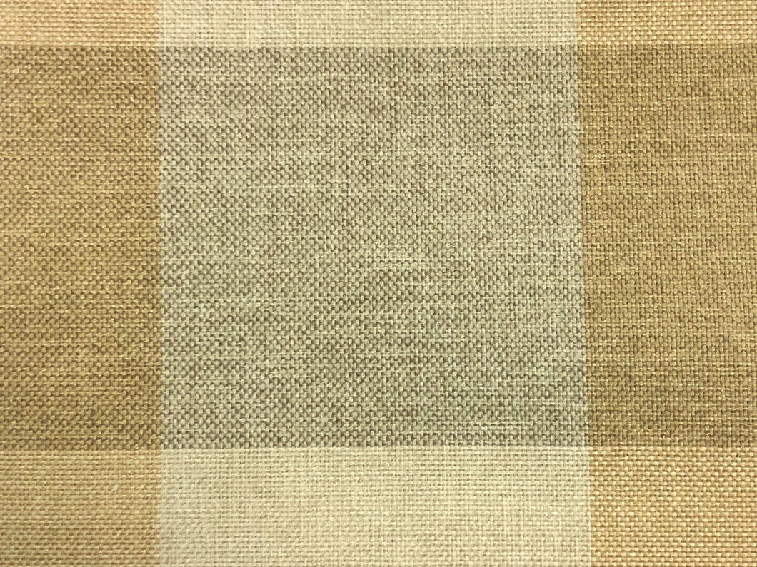 Heavy Duty Wheat Beige Sage Buffalo Check Upholstery Fabric