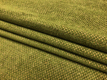 Load image into Gallery viewer, Designer Olive Green Mustard Gold Tweed Chenille Upholstery Fabric