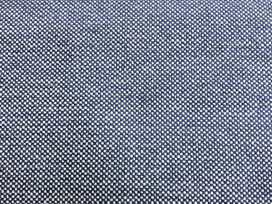 Designer Blue Off White Tweed MCM Mid Century Modern Upholstery Fabric