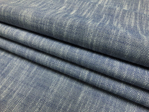 Designer Water & Stain Resistant Royal Blue White MCM Mid Century Modern Tweed Upholstery Fabric