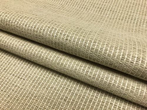 1 1/2 Yd Designer Water & Stain Resistant Linen Flax Beige Taupe Woven Upholstery Fabric